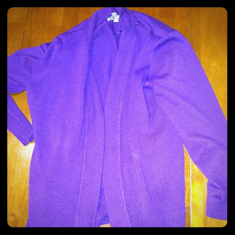 Purple cardigan